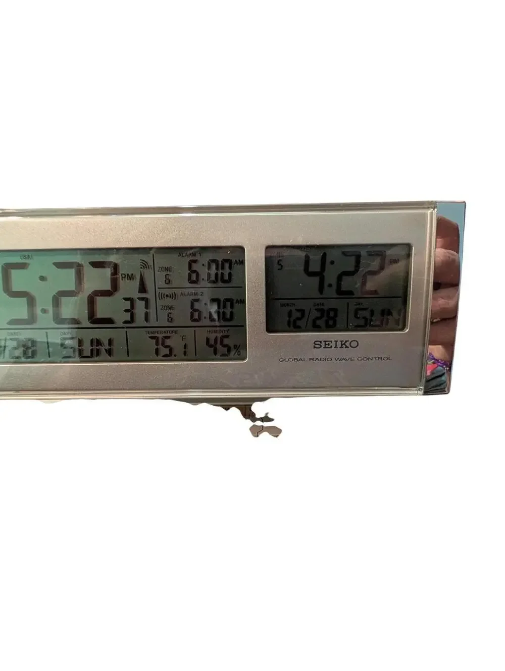 Vtg Seiko World Travel Atomic Clock QHR019SLH Touch Map